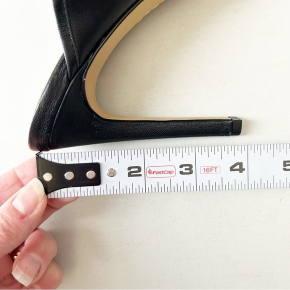 Vince Camuto Kazzia Black Leather Heeled Mules Open Toe Stilleto Size 8 UNWORN - Picture 9 of 16